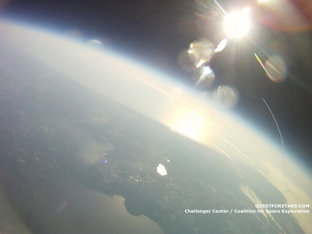 Endeavour last launch as seen from 64,000 ft